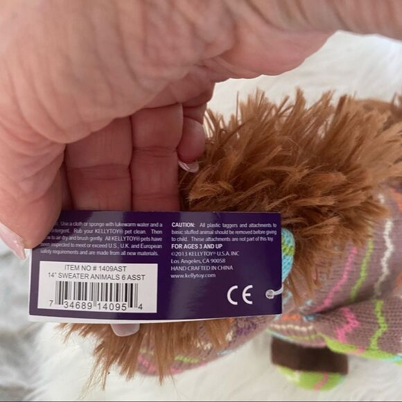 NEW Rare! Kellytoy 14” sweater stuffed  striped horse - Picture 6 of 6